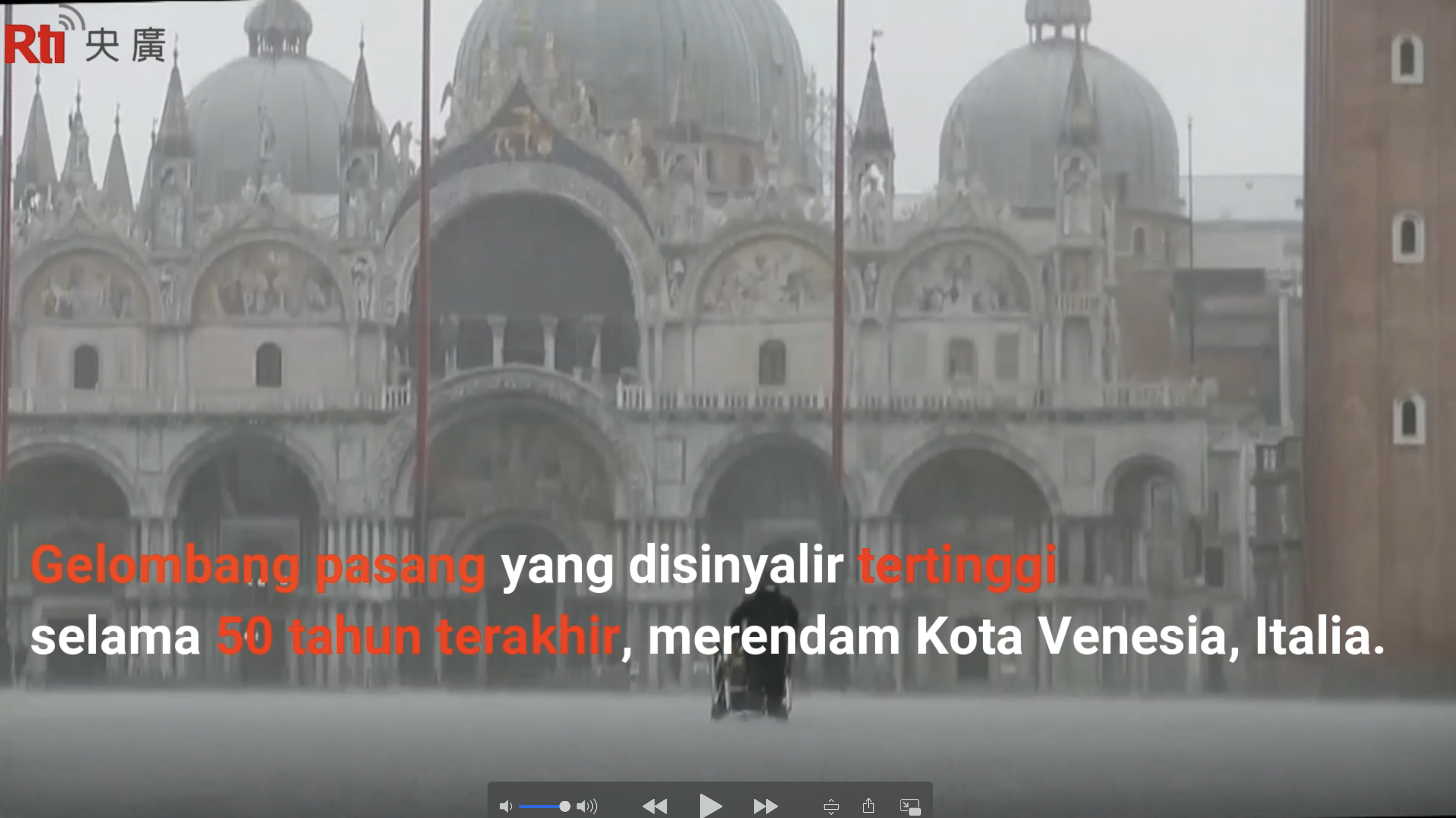 Gelombang Pasang Setinggi 1,87M Merendam Kota Romansa Venesia