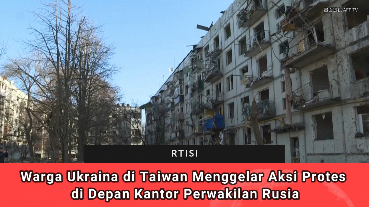 Warga Ukraina di Taiwan Menggelar Aksi Protes di Depan Kantor Perwakilan Rusia