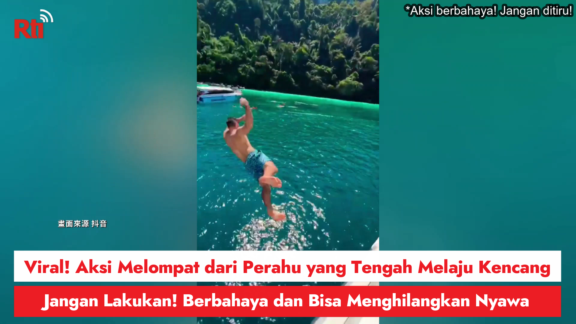 Viral! Aksi Melompat dari Perahu yang Tengah Melaju Kencang, Jangan Lakukan! Berbahaya dan Bisa Menghilangkan Nyawa