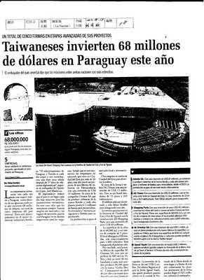 Media Paraguay Melaporkan Investasi Pengusaha Taiwan di Paraguay