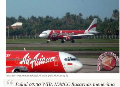 Daratan Tiongkok Ikut Pencarian Kotak Hitam Air Asia