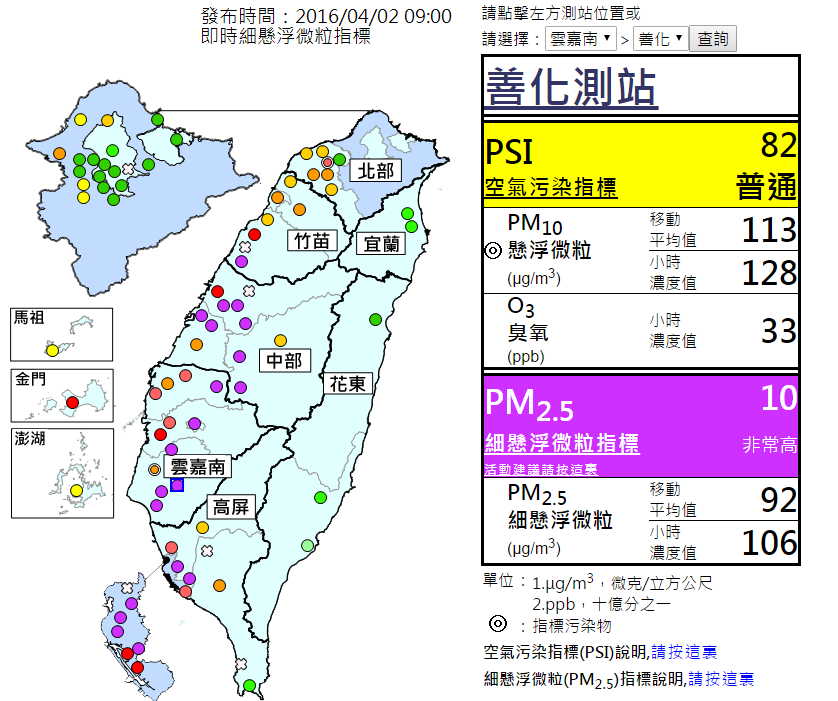 Konsentrasi PM2,5 mencatat level berbahaya di Taiwan barat