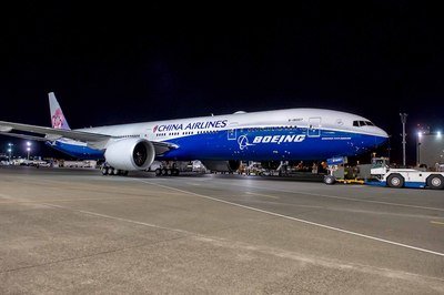 Pesawat boeing 777 baru tiba di Taiwan malam hari ini