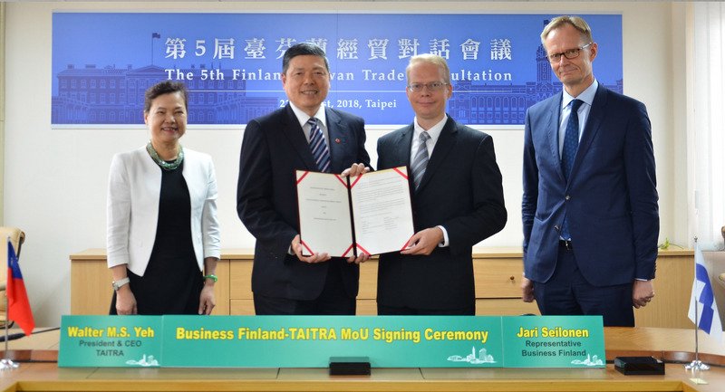 Taiwan dan Finlandia menandatangani nota kesepahaman kerja sama ekonomi dan perdagangan