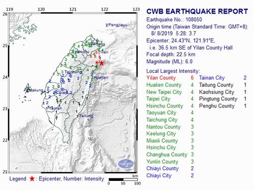 Gempa 6.0 SR guncang Taiwan timur laut