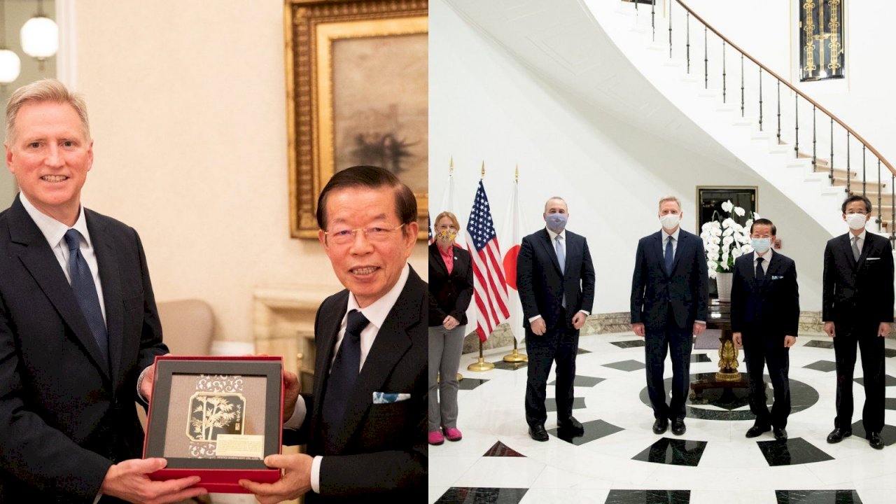 Frank Hsieh Melakukan Pertukaran di Kediaman Dubes AS untuk Jepang, Joseph M. Young