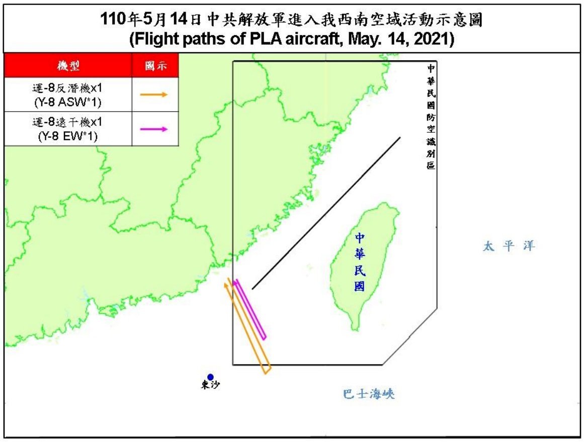 2 Pesawat Tempur Daratan Tiongkok Kembali Mengusik Keamanan Perairan Taiwan 8 Mei 2021