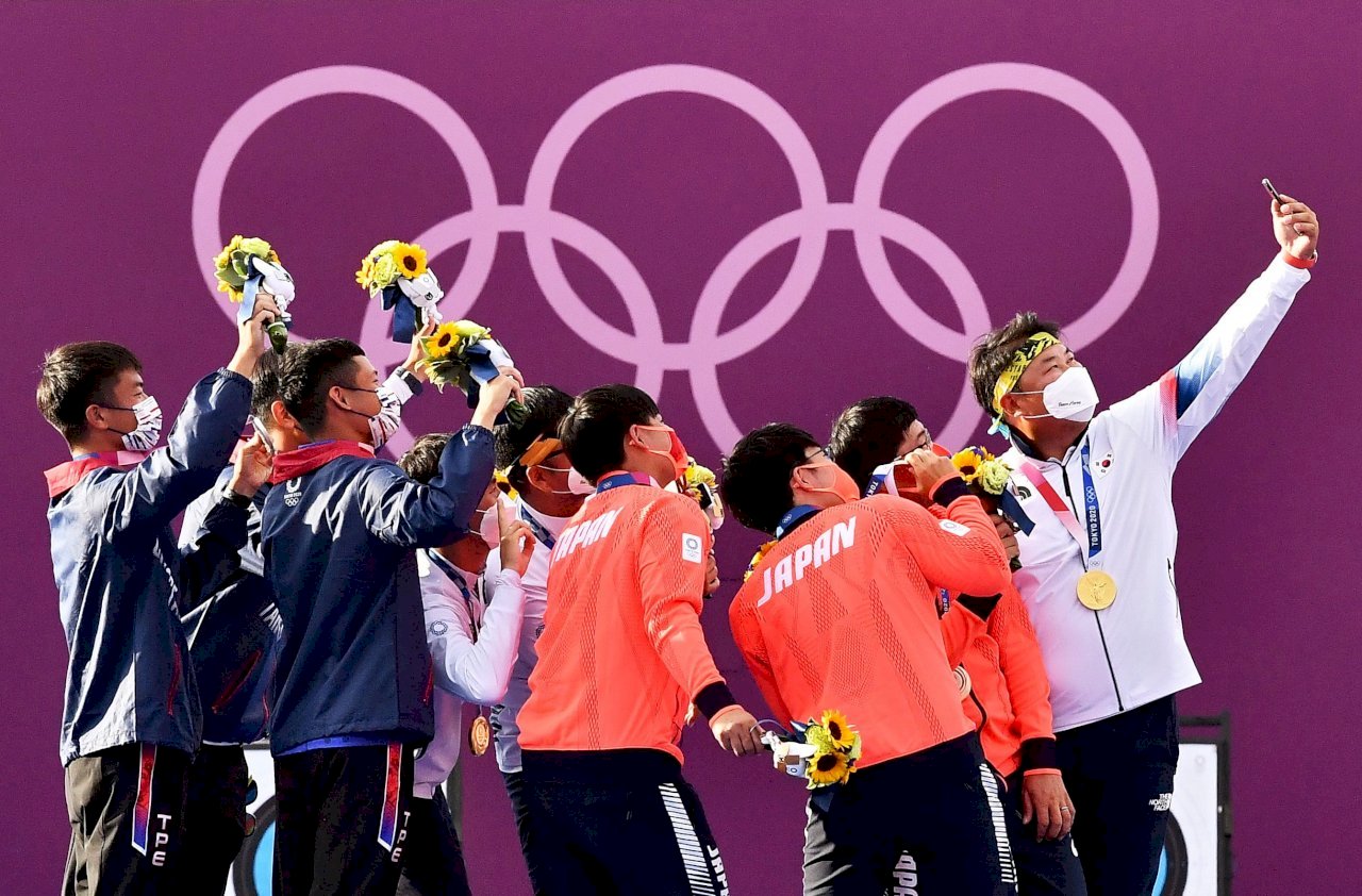 Potret Kemenangan Tim Putra Panahan Taiwan Bersama Tim Korsel dan Jepang di Olimpiade Tokyo 2020