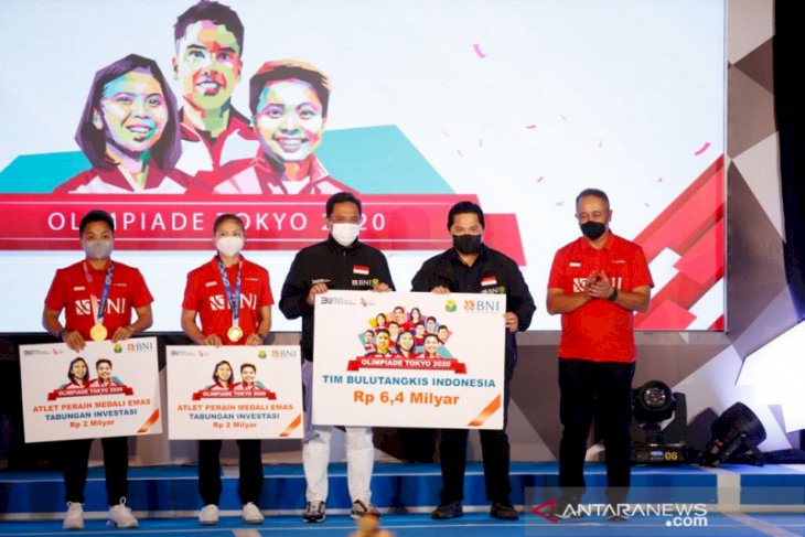 BNI Beri Rp6,4 Miliar ke Kontingen Bulu Tangkis Olimpiade Tokyo