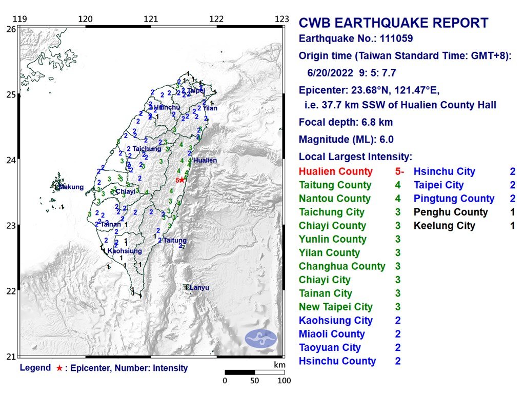 Gempa Magnitudo 6,0 Melanda Hualien, Guncangan Dirasakan di Hampir Seluruh Taiwan