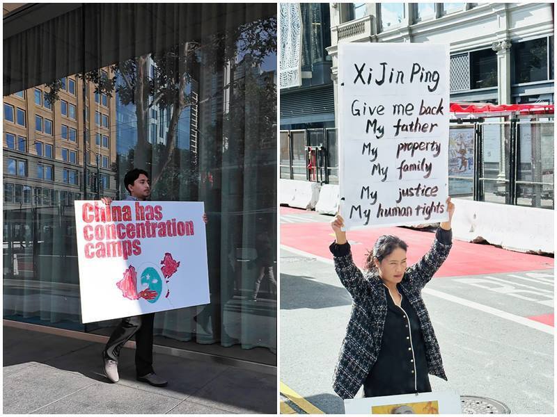 Protes Xi Jinping di Luar Tempat Acara APEC, Media Taiwan Dihalangi Kelompok RRT