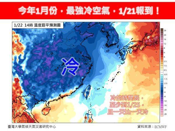 Massa Hawa Sangat Dingin akan Perlahan Mendekati Taiwan Pada Akhir Pekan, Suhu Terdingin Bisa Mencapai 8C