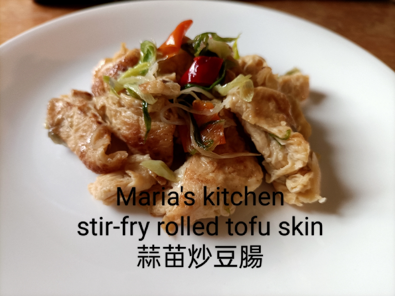 Jelajah Kuliner 美食無國界  蒜苗豆腸 dòu cháng Oseng-oseng usus kulit tahu