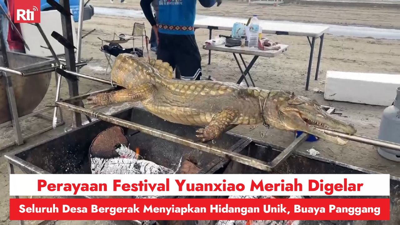 Perayaan Festival Yuanxiao Meriah Digelar, Seluruh Desa Bergerak Menyiapkan Hidangan Unik, Buaya Panggang 圖/Rti