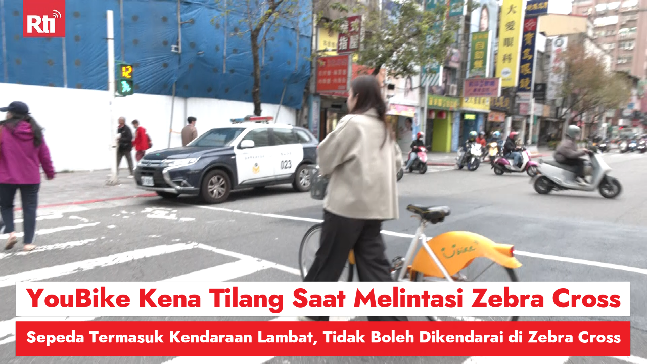 YouBike Kena Tilang Saat Melintasi Zebra Cross, Sepeda Termasuk Kendaraan Lambat, Tidak Boleh Dikendarai di Zebra Cross