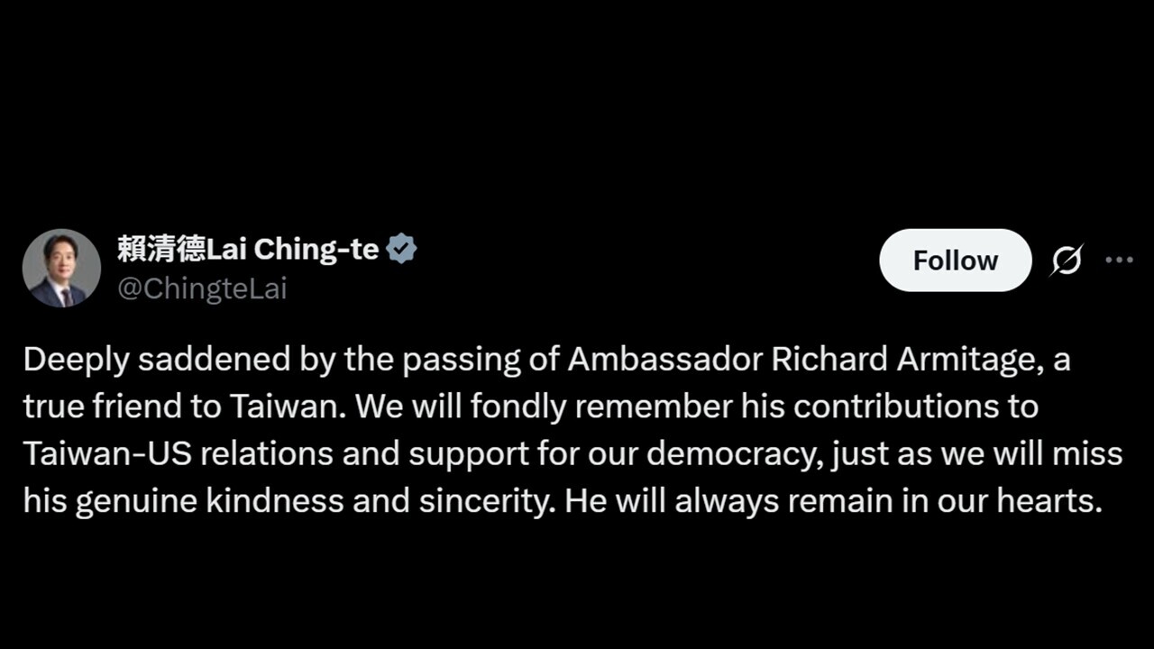 Presiden Lai: Kami Mengenang dan Merindukan Alm. Mantan Menlu AS Richard Lee Armita, Presiden