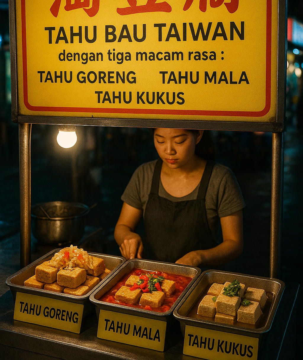 Belajar Mandarin Taiyu dan Bhs Indonesia臭豆腐  Tahu Bau