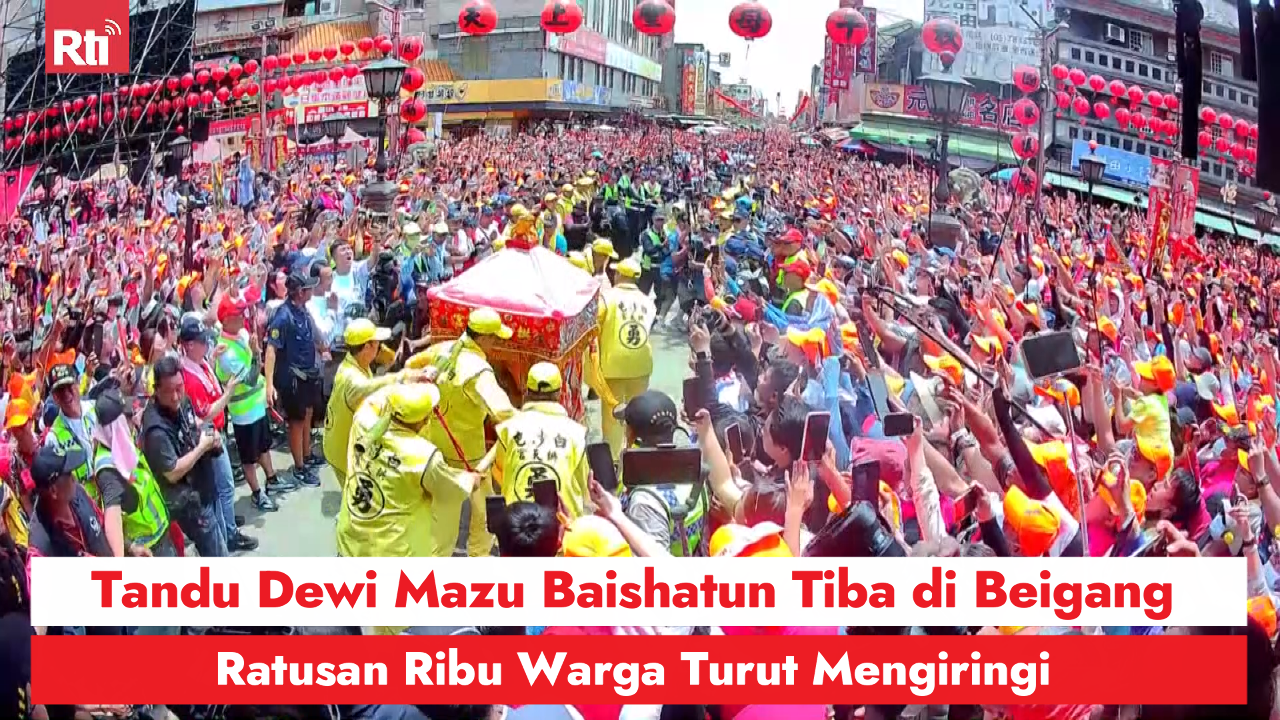 Tandu Dewi Mazu Baishatun Tiba di Beigang, Ratusan Ribu Warga Turut Mengiringi 圖/Rti