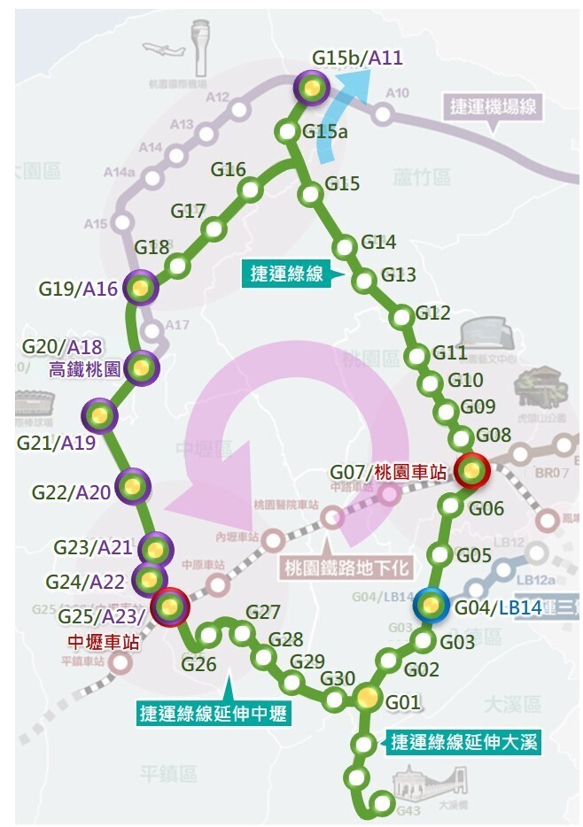 Perpanjangan Jalur Hijau MRT Taoyuan hingga ke Zhongli dengan Biaya NT$36,1 Miliar Disetujui Pemerintah Pusat