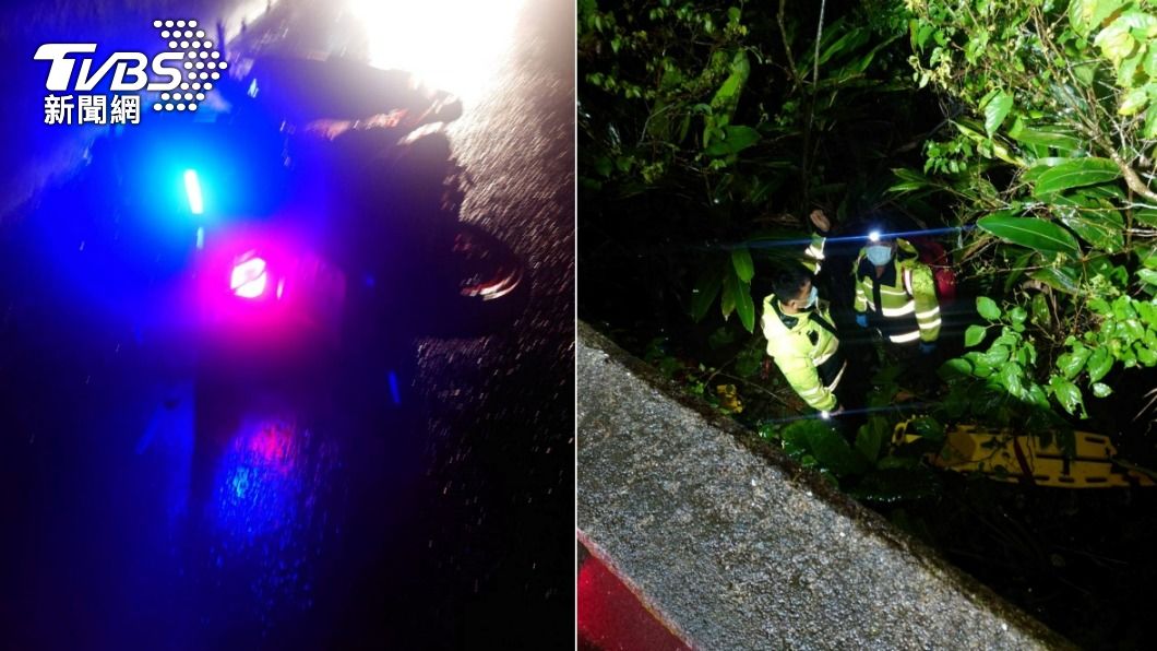 簡男開贓車逃亡，先在台62線快速道路追撞黃牌重機，造成38歲劉姓騎士摔落邊坡慘死。（圖／TVBS）