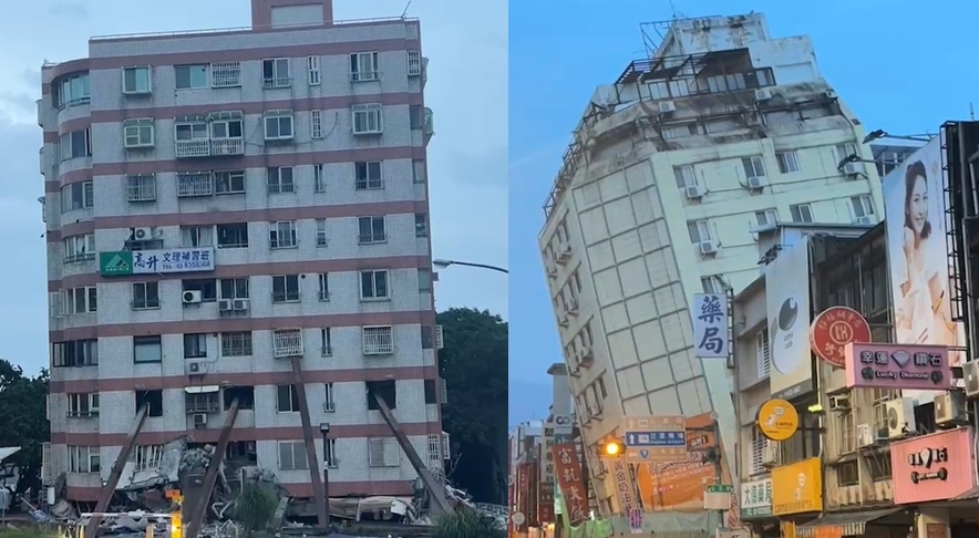 快新聞／花蓮統帥大樓鋼梁被震倒、富凱大飯店傾倒瞬間畫面曝光- 民視新聞網