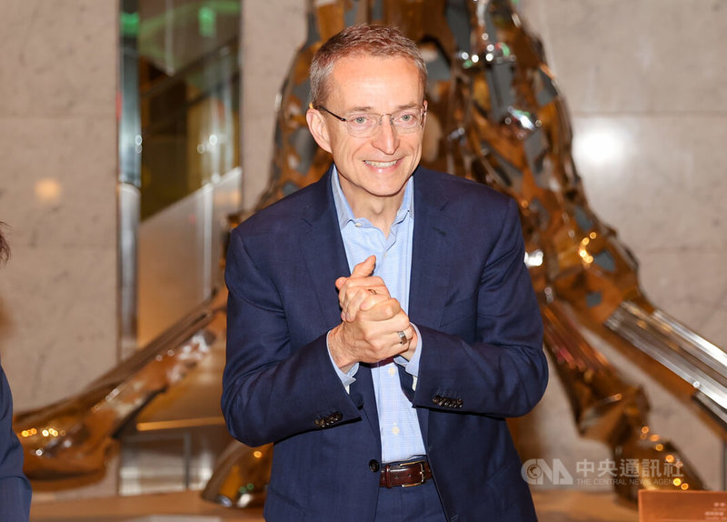 英特爾執行長季辛格（Pat Gelsinger）3日晚間在台北寒舍艾美酒店宴請供應鏈廠商，席間短暫受訪。中央社記者鄭清元攝 113年6月3日